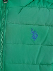 U.S. Polo Assn Green U.S. Polo Assn. Boys Lightweight Quilt Hooded Puffer Jacket - Image 8 of 10
