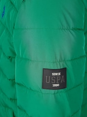 U.S. Polo Assn Green U.S. Polo Assn. Boys Lightweight Quilt Hooded Puffer Jacket - Image 9 of 10