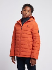 U.S. Polo Assn Orange U.S. Polo Assn. Boys Lightweight Quilt Hooded Puffer Jacket - Image 1 of 12