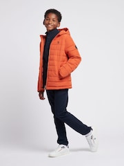 U.S. Polo Assn Orange U.S. Polo Assn. Boys Lightweight Quilt Hooded Puffer Jacket - Image 3 of 12