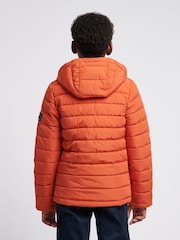 U.S. Polo Assn Orange U.S. Polo Assn. Boys Lightweight Quilt Hooded Puffer Jacket - Image 4 of 12