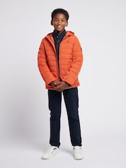 U.S. Polo Assn Orange U.S. Polo Assn. Boys Lightweight Quilt Hooded Puffer Jacket - Image 6 of 12