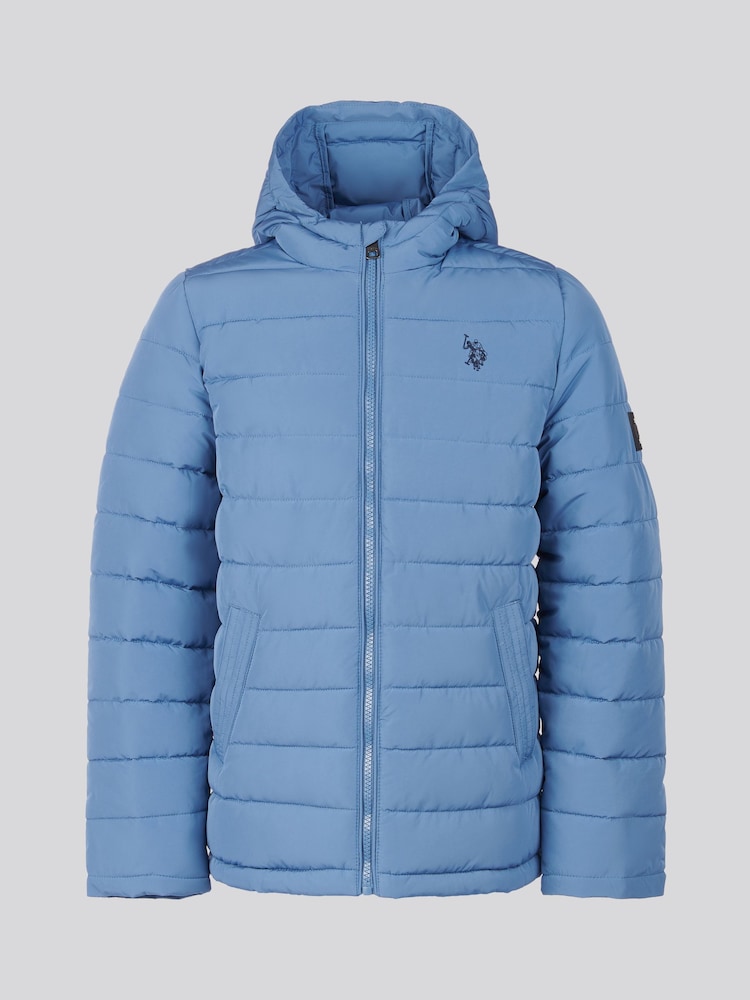 U.S. Polo Assn Blue U.S. Polo Assn. Boys Lightweight Quilt Hooded Puffer Jacket - Image 1 of 6
