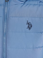 U.S. Polo Assn Blue U.S. Polo Assn. Boys Lightweight Quilt Hooded Puffer Jacket - Image 4 of 6