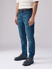 Denim Dark Blue Slim Jeans With Belt - Image 1 of 1
