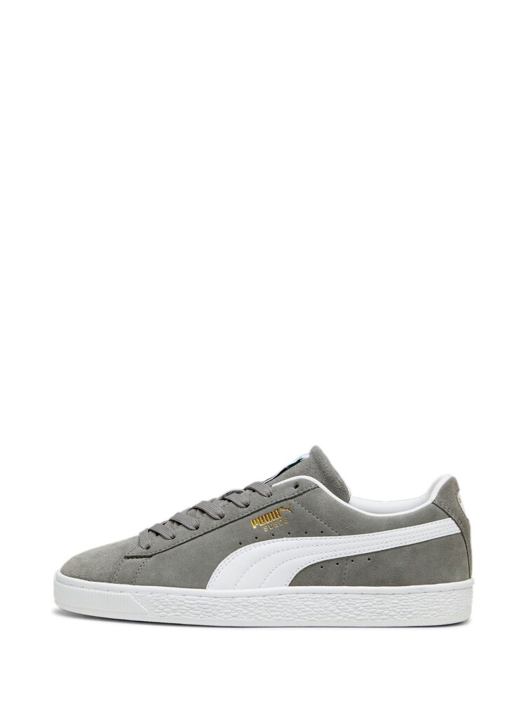 Puma Grey/White Suede Classic Sneakers - Image 2 of 6
