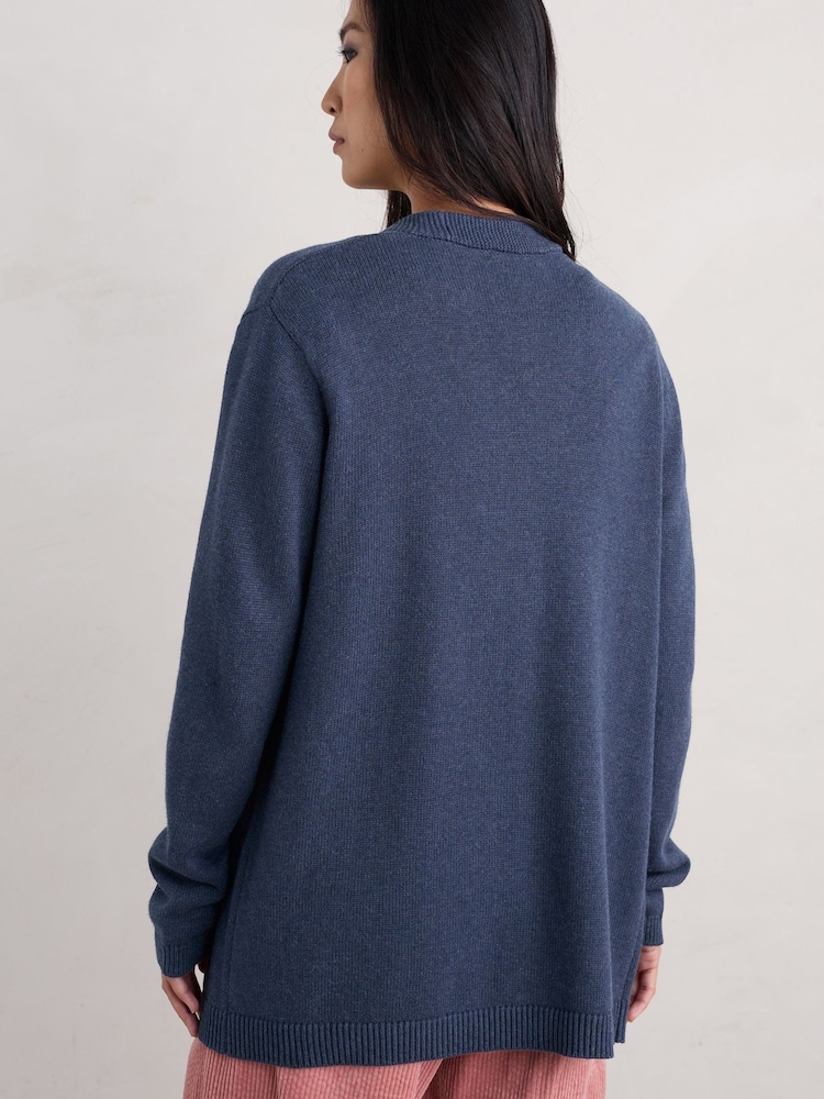 Seasalt Cornwall Blue Riverboat Cardigan - Image 2 of 5