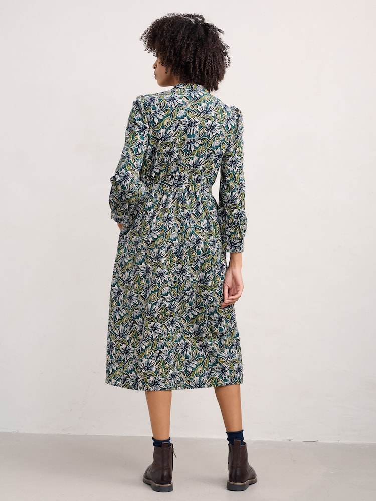 Seasalt Cornwall Teal Blue Rose Cottage Dress - Image 2 of 5