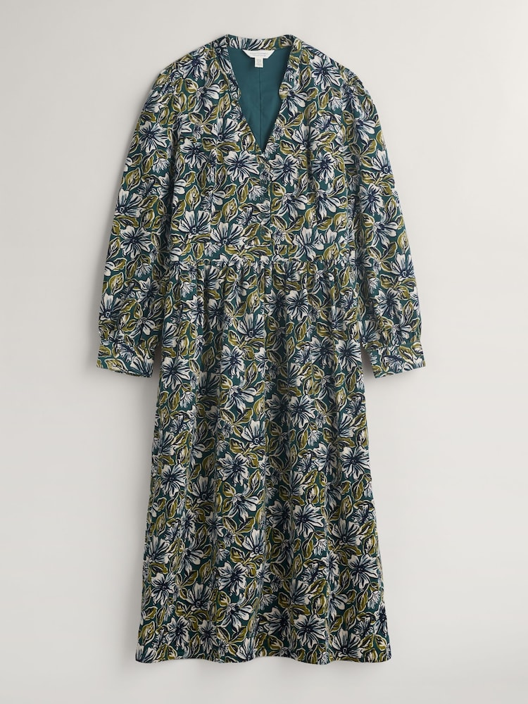 Seasalt Cornwall Teal Blue Rose Cottage Dress - Image 4 of 5