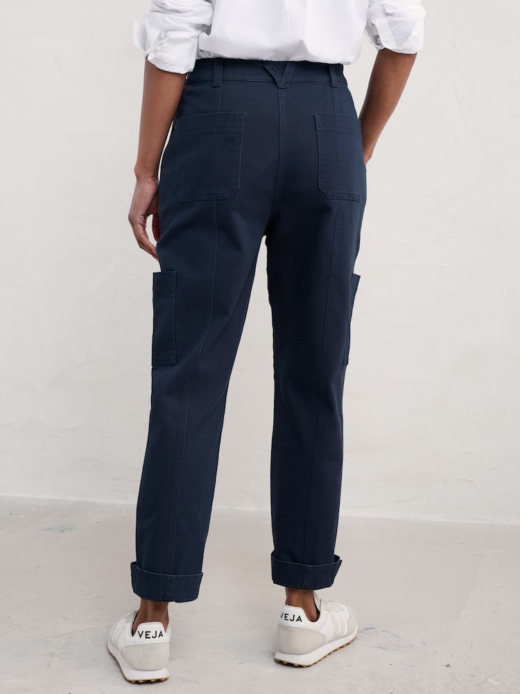 Seasalt Cornwall Blue Tintagel Trousers - Image 2 of 5 Seasalt Cornwall Blue Tintagel Trousers - Image 2 of 5