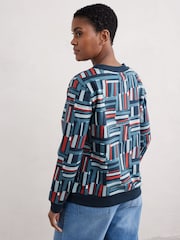 Seasalt Cornwall Blue Bright Wave Sweatshirt - Image 2 of 5