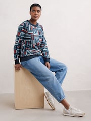 Seasalt Cornwall Blue Bright Wave Sweatshirt - Image 3 of 5