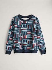 Seasalt Cornwall Blue Bright Wave Sweatshirt - Image 4 of 5