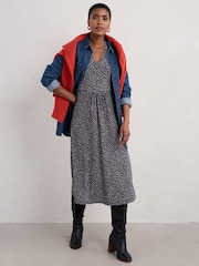 Seasalt Cornwall Blue Petite 3/4 Carwynnen Dress - Image 3 of 5