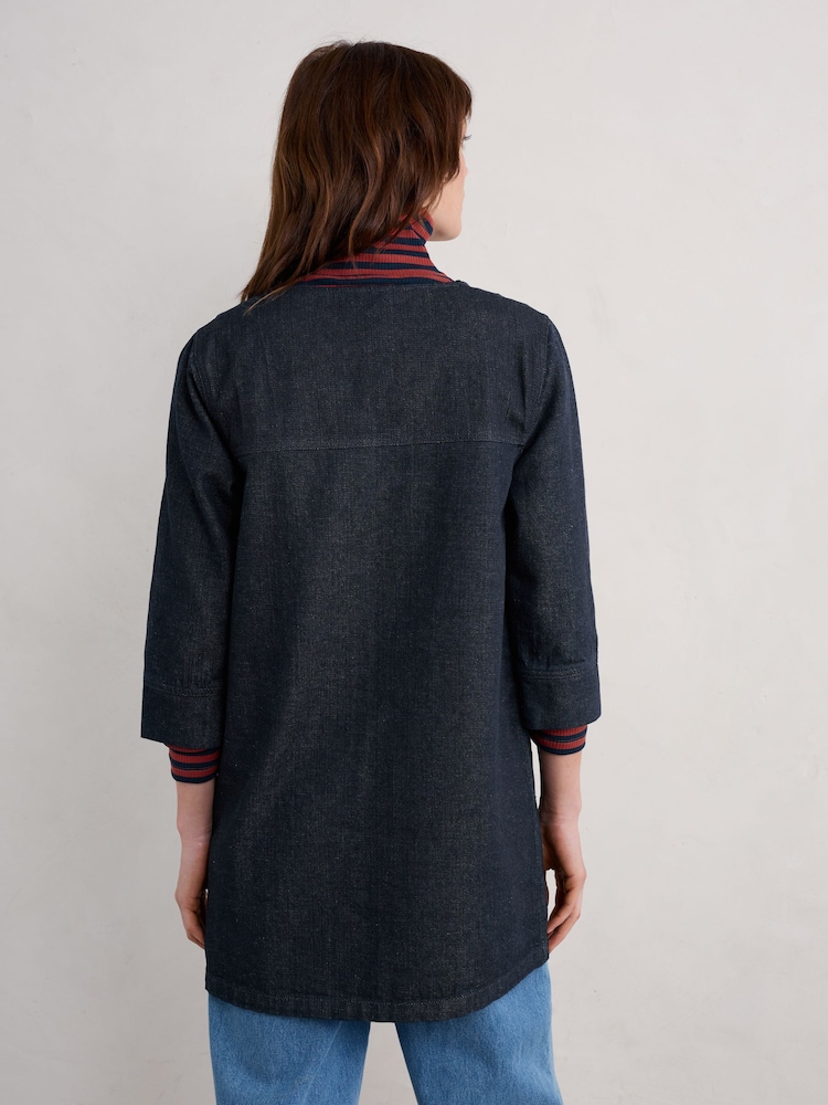 Seasalt Cornwall Blue 100% Cotton Calidris Tunic - Image 2 of 5