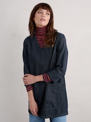 Seasalt Cornwall Blue 100% Cotton Calidris Tunic - Image 3 of 5