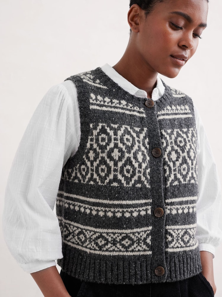 Seasalt Cornwall Black Castwork Vest - Image 2 of 5 Seasalt Cornwall Black Castwork Vest - Image 2 of 5