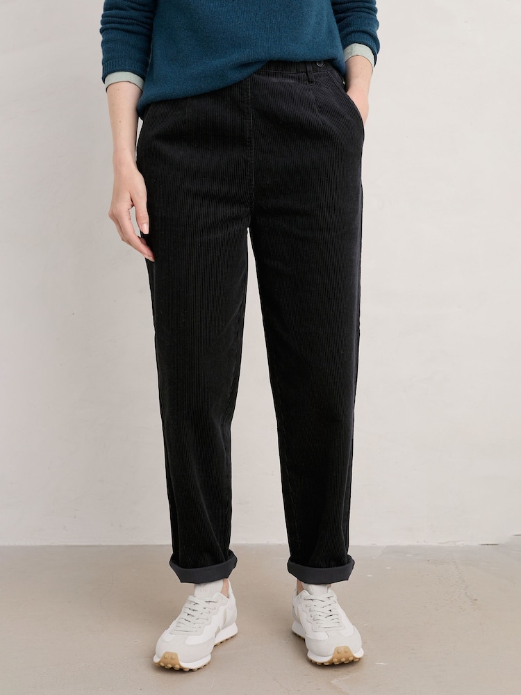 Seasalt Cornwall Black 100% Cotton Porfell Trousers - Image 1 of 5