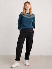 Seasalt Cornwall Black 100% Cotton Porfell Trousers - Image 2 of 5