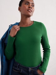 Seasalt Cornwall Green Gorse Lane Rib Top - Image 1 of 1