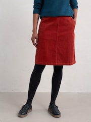 Seasalt Cornwall Red Dovetail 100% Organic Cotton Skirt - Image 1 of 5