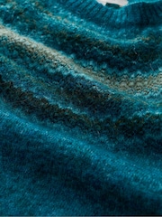 Seasalt Cornwall Blue Spruce Frost Fairisle Pattern Jumper - Image 5 of 5