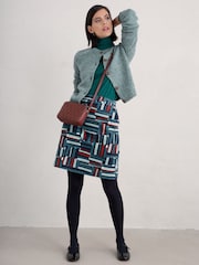 Seasalt Cornwall Blue Ferry Crossing Needlecord 100% Organic Cotton Skirt - Image 1 of 5