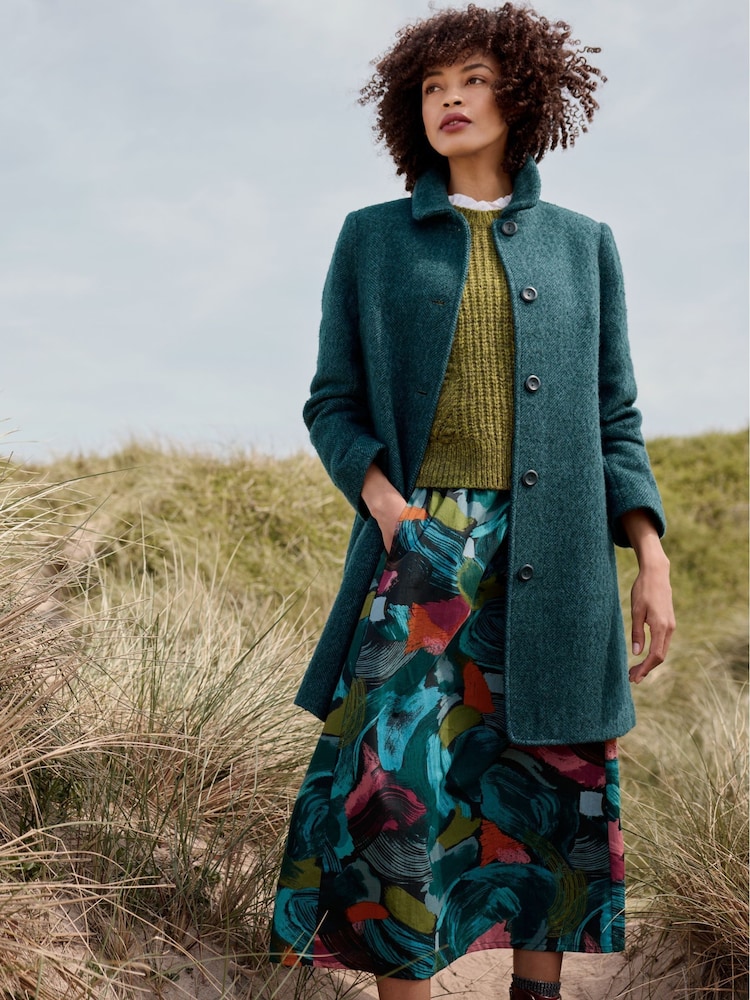 Seasalt Cornwall Teal Blue Wood Cabin Crownan Coat - Image 1 of 7
