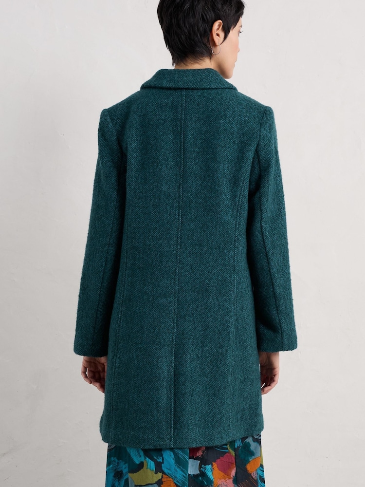 Seasalt Cornwall Teal Blue Wood Cabin Crownan Coat - Image 3 of 7