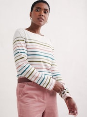 Seasalt Cornwall Falmouth Tri Shore Creek Stripes Sailor T-Shirt - Image 1 of 5