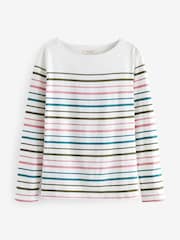 Seasalt Cornwall Falmouth Tri Shore Creek Stripes Sailor T-Shirt - Image 4 of 5