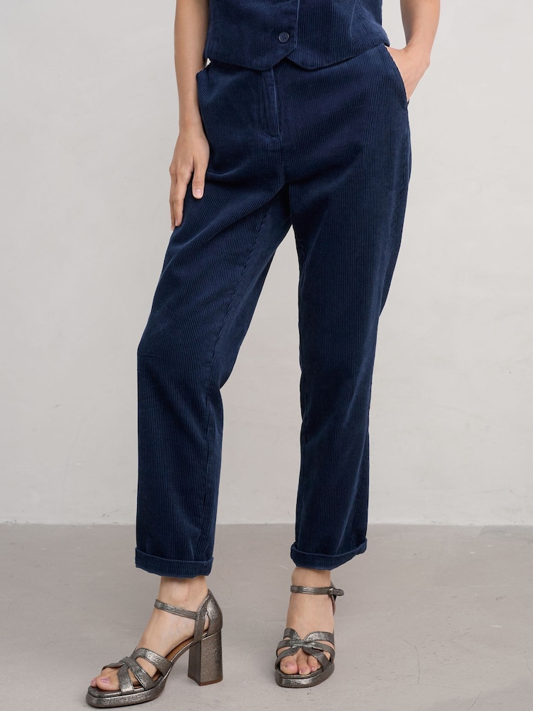 Seasalt Cornwall Blue 100% Cotton Heald Trousers - Image 1 of 5