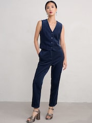Seasalt Cornwall Blue 100% Cotton Heald Trousers - Image 3 of 5