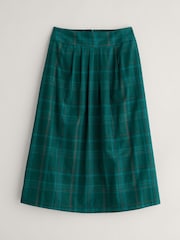 Seasalt Cornwall Teal Blue Day Dream Cord Check Midi Skirt - Image 6 of 7