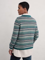 Seasalt Cornwall Blue Percella Cove Fair Isle Jumper - Image 2 of 5