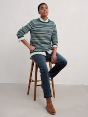 Seasalt Cornwall Blue Percella Cove Fair Isle Jumper - Image 3 of 5