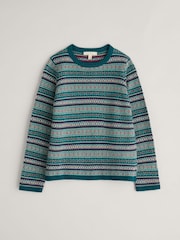 Seasalt Cornwall Blue Percella Cove Fair Isle Jumper - Image 4 of 5