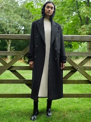 Ro&Zo Black Double Breasted Overcoat - Image 1 of 8