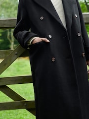 Ro&Zo Black Double Breasted Overcoat - Image 3 of 8