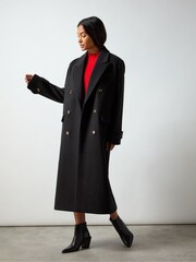 Ro&Zo Black Double Breasted Overcoat - Image 4 of 8