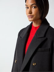 Ro&Zo Black Double Breasted Overcoat - Image 6 of 8