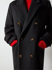 Ro&Zo Black Double Breasted Overcoat - Image 7 of 8