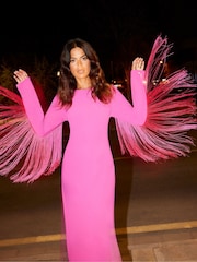 Ro&Zo Pink Francesca Pink Fringe Detail Dress - Image 1 of 6