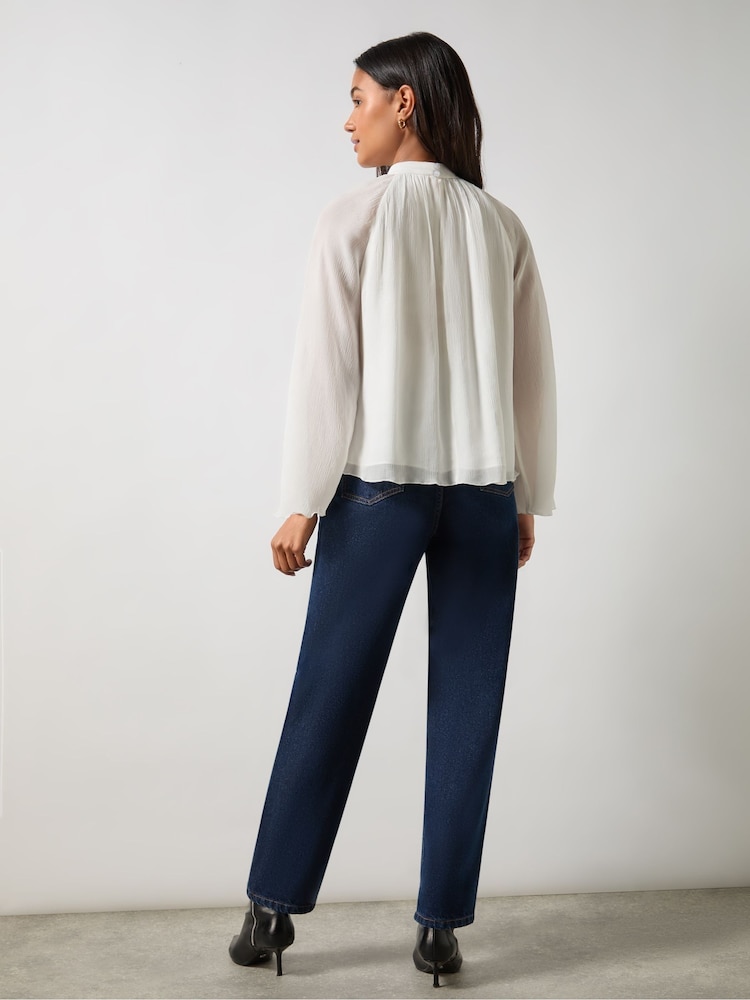 Ro&Zo White Crinkle Flared Sleeve Blouse - Image 2 of 4