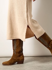 Ro&Zo Oatmeal Petite High Neck Jumper Dress - Image 3 of 4