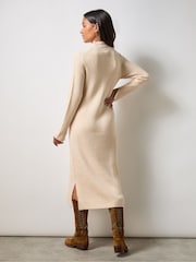 Ro&Zo Oatmeal Petite High Neck Jumper Dress - Image 4 of 4