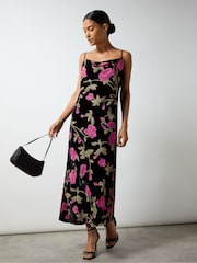 Ro&Zo Pink Matilda Floral Velvet Burnout Maxi Dress - Image 4 of 7