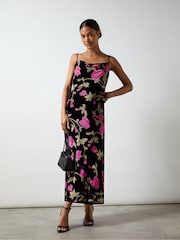 Ro&Zo Pink Matilda Floral Velvet Burnout Maxi Dress - Image 5 of 7