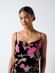 Ro&Zo Pink Matilda Floral Velvet Burnout Maxi Dress - Image 6 of 7