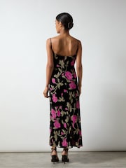 Ro&Zo Pink Matilda Floral Velvet Burnout Maxi Dress - Image 7 of 7
